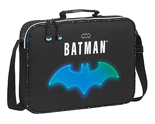 Safta Cartera Extraescolares de Batman Bat-Tech, 380x60x280 mm, Negro (M385)