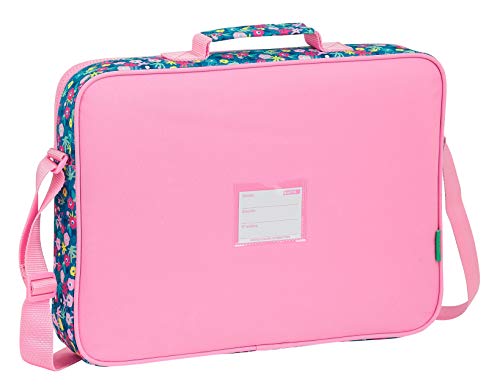 Safta Cartera Extraescolares de Benetton Blooming, 380x60x280mm, rosa/multicolor, m (M385)