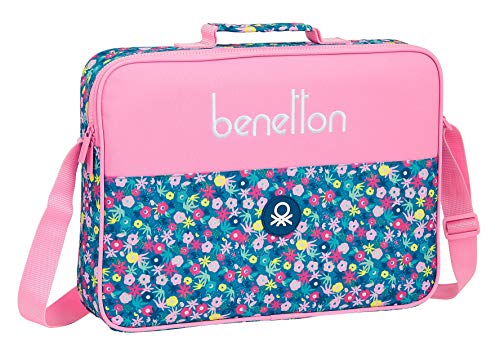 Safta Cartera Extraescolares de Benetton Blooming, 380x60x280mm, rosa/multicolor, m (M385)