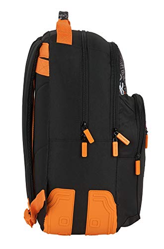 Safta M773, Mochila Unisex niños, Gris/Naranja, 320x150x420 mm