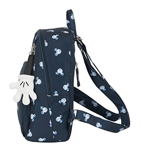 Safta Mini Mochila Mickey Mouse Moon,250x130x300mm, Azul Marino, M (M846)