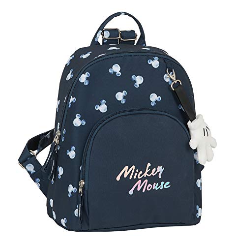 Safta Mini Mochila Mickey Mouse Moon,250x130x300mm, Azul Marino, M (M846)