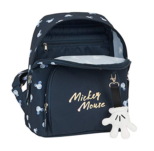 Safta Mini Mochila Mickey Mouse Moon,250x130x300mm, Azul Marino, M (M846)