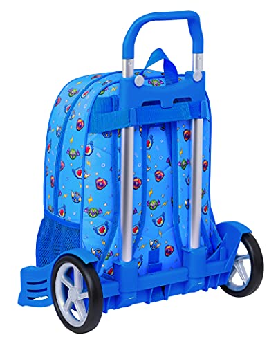 Safta Mochila 522 Espalda Ergonómica con Carro Evolution de Superthings Serie 7, 320x140x420 mm, Azul/Multicolor