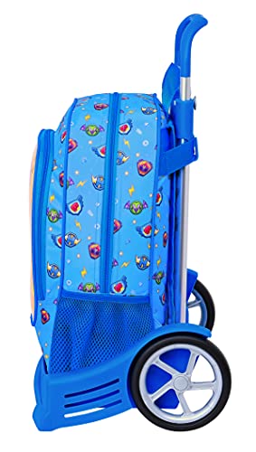 Safta Mochila 522 Espalda Ergonómica con Carro Evolution de Superthings Serie 7, 320x140x420 mm, Azul/Multicolor