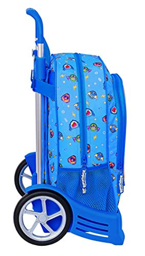 Safta Mochila 522 Espalda Ergonómica con Carro Evolution de Superthings Serie 7, 320x140x420 mm, Azul/Multicolor