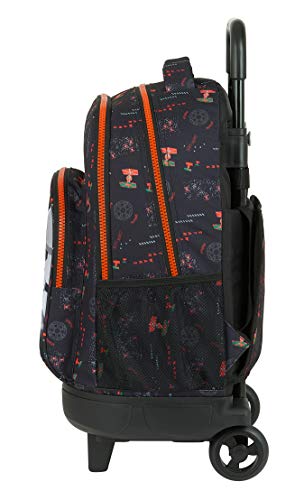 Safta Mochila Escolar con Carro Incluido y Espalda Acolchada de Star Wars The Dark Side, 330x220x450mm, Negro/Naranja, M (M918)