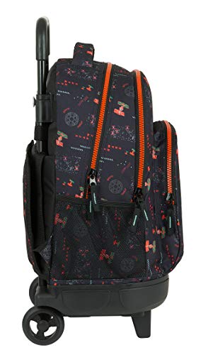 Safta Mochila Escolar con Carro Incluido y Espalda Acolchada de Star Wars The Dark Side, 330x220x450mm, Negro/Naranja, M (M918)