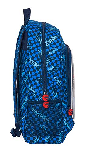 Safta Mochila Escolar de Hot Wheels, 320x140x420mm, azul