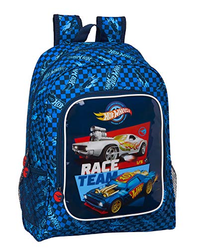 Safta Mochila Escolar de Hot Wheels, 320x140x420mm, azul