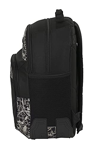 Safta Mochila Escolar de Smiley World Urban Flow, 320x150x420 mm, Negro