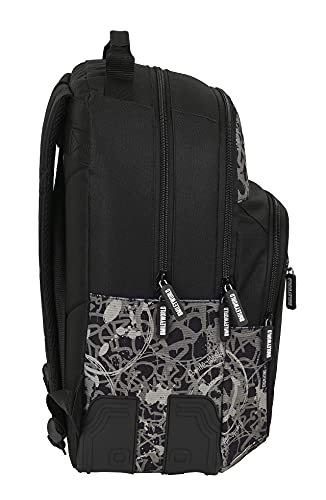 Safta Mochila Escolar de Smiley World Urban Flow, 320x150x420 mm, Negro