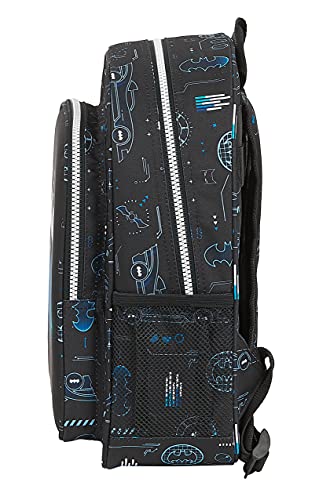 Safta Mochila Escolar Infantil de Batman Bat-Tech, 270x100x330 mm, Negro