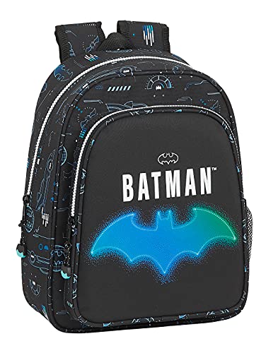 Safta Mochila Escolar Infantil de Batman Bat-Tech, 270x100x330 mm, Negro