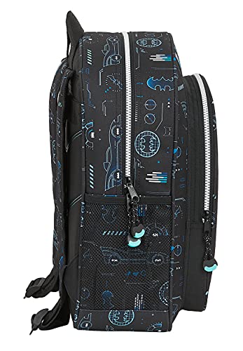 Safta Mochila Escolar Junior de Batman Bat-Tech, 320x120x380 mm, Negro