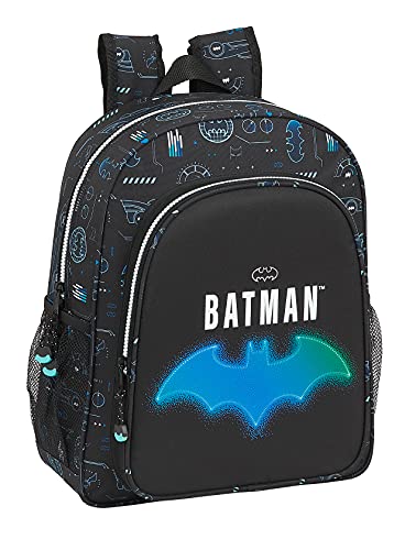 Safta Mochila Escolar Junior de Batman Bat-Tech, 320x120x380 mm, Negro