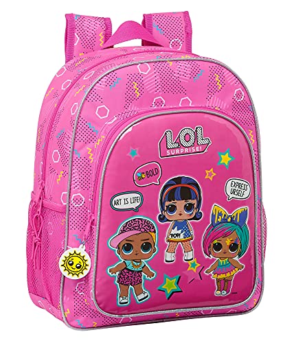 Safta Mochila Escolar Junior de Lol Surprise! Art Club, 320x120x380 mm, Rosa Fucsia