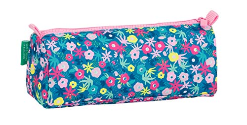 safta Portatodo con cremallera y compartimiento de Benetton Blooming, 210x70x80mm, rosa/multicolor, M