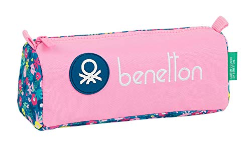 safta Portatodo con cremallera y compartimiento de Benetton Blooming, 210x70x80mm, rosa/multicolor, M