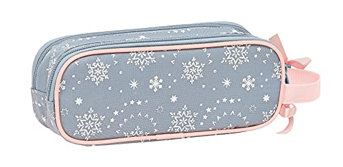 Safta Portatodo Doble de Frozen II Magical Seasons, 210x60x80 mm, Gris Azulado/Rosa Claro (M513)