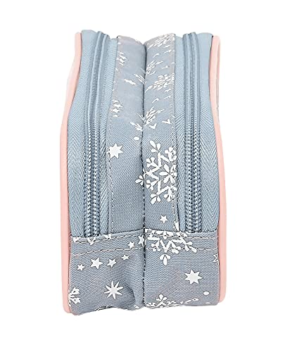 Safta Portatodo Doble de Frozen II Magical Seasons, 210x60x80 mm, Gris Azulado/Rosa Claro (M513)