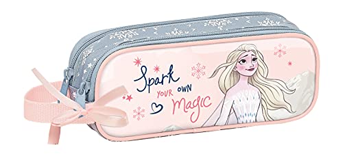 Safta Portatodo Doble de Frozen II Magical Seasons, 210x60x80 mm, Gris Azulado/Rosa Claro (M513)