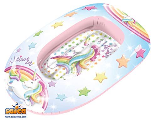 Saica Barca Hinchable para niños Unicornio. Playa y Piscina. Colchoneta, Multicolor, pequeño (2813)