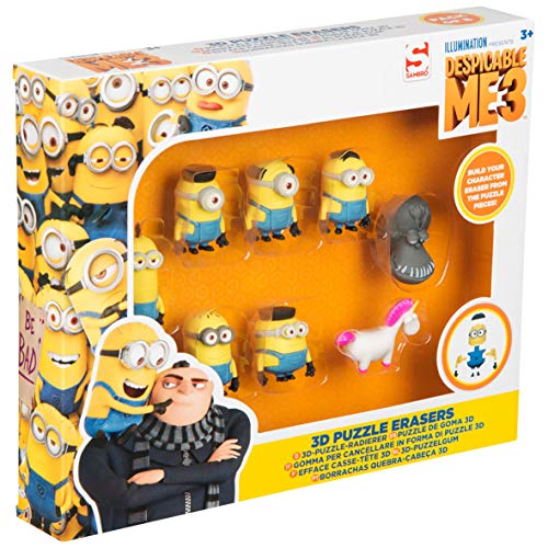 Sambro- Despicable Minions Pack de 8 Puzzles Goma, Color Amarillo (MIN13-6341)