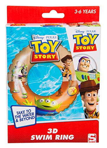 Sambro DTS-3395 - Flotador con Efecto 3D, Aprox. 50 cm, diseño de Toy Story con Woody y Buzz Lightyear para niños de 3 a 6 años, con válvula de Seguridad, Ideal para Piscina, Playa y Piscina