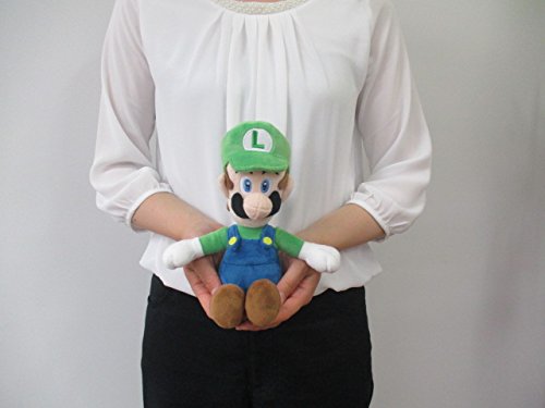 Sanei Super Mario AC02 All Star Collection Luigi Felpa de 25,4 cm, tamaño pequeño