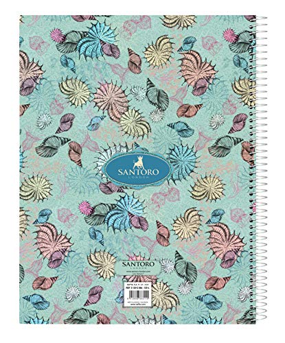 SANTORO Cuaderno 120 Hojas Mirabelle Marina, Tapas Duras, 215x310mm