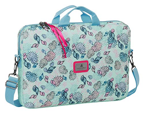 SANTORO Funda para Portátil de hasta 15.6" Mirabelle Marina, 340x180x150mm, azul/verde, M