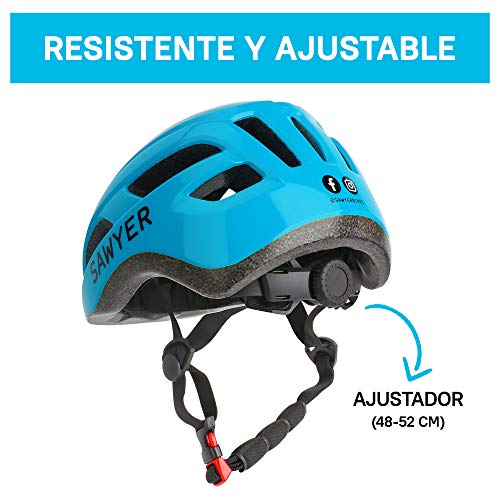 Sawyer - Casco Infantil Ajustable - Niños 2, 3, 4 y 5 Años (Azul)