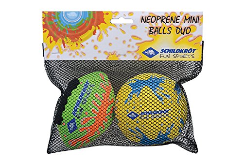 Schildkröt Funsports Pack de 2 Mini-Pelotas , 1 Pelota de Volley y 1 Pelota de Fútbol Americano, Ø 9 cm, Agarre Fácil y Resistente al Agua Salada, Ideal para la Playa, Amarillo y Verde, 970282