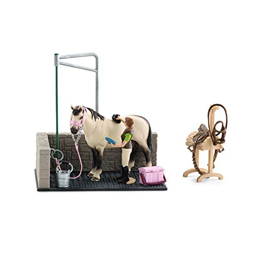 Schleich 42104 Horse Club play set - área de lavado para caballos, juguetes a partir de 5 años