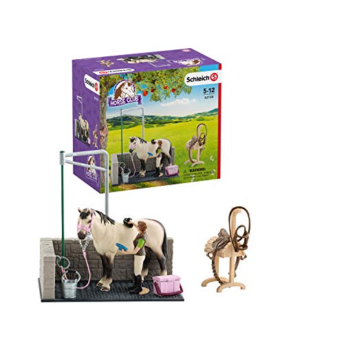 Schleich 42104 Horse Club play set - área de lavado para caballos, juguetes a partir de 5 años