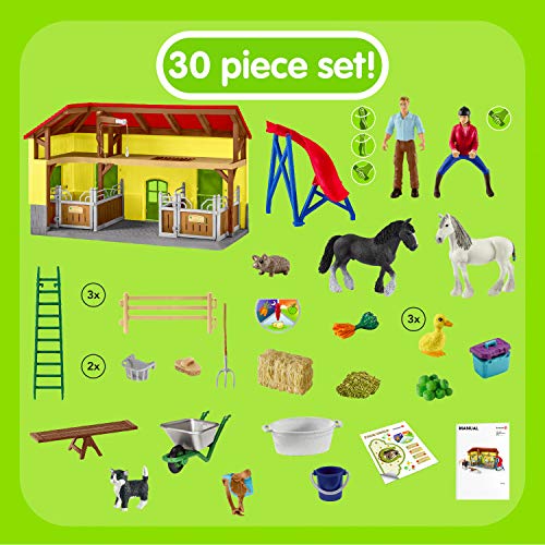 Schleich 42485 Farm World play set - establo de caballos, juguetes a partir de 3 años