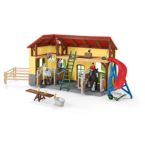 Schleich 42485 Farm World play set - establo de caballos, juguetes a partir de 3 años