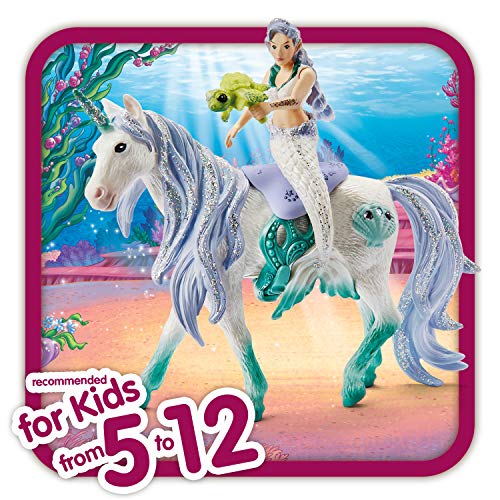 Schleich 42509 bayala play set - sirena en el mar unicornio, juguetes a partir de 5 años