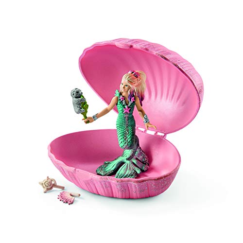 Schleich 70564 bayala play set - sirena con bebé foca en su concha, juguetes a partir de 5 años