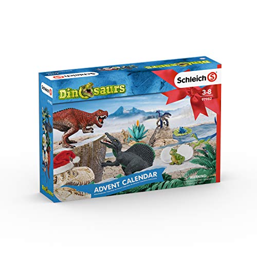 Schleich- Calendario de Adviento 2019, Colección Dinosaurios, Color azul (97982)