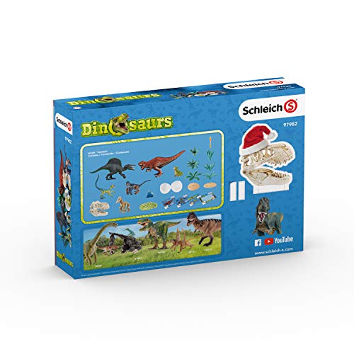 Schleich- Calendario de Adviento 2019, Colección Dinosaurios, Color azul (97982)