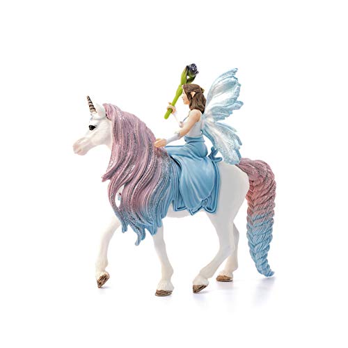 Schleich- Colección Bayala Figura de Hada Eyela con Unicornio, 15 cm (70569)