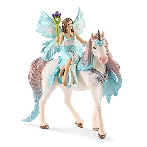 Schleich- Colección Bayala Figura de Hada Eyela con Unicornio, 15 cm (70569)