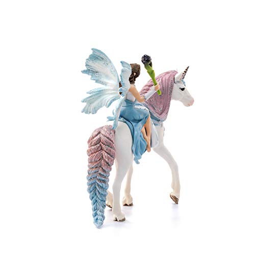 Schleich- Colección Bayala Figura de Hada Eyela con Unicornio, 15 cm (70569)