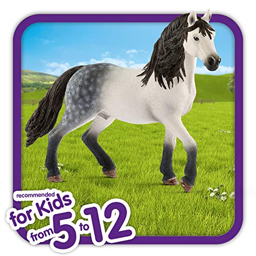 Schleich- Figura de Caballo, Semental Andaluz, Color Blanco, 11,5cm