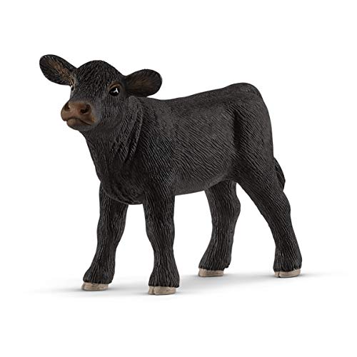 Schleich- Figura de Ternero Black Angus, Colección Farm World, Multicolor, 8 cm (13880)