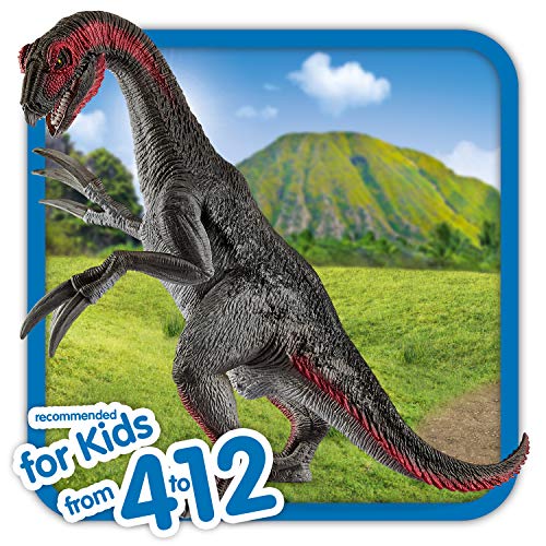 Schleich- Figura dinosaurio Therizinosaurio, Mandíbula y Brazos Articulados, Color Marrón, 19,5cm