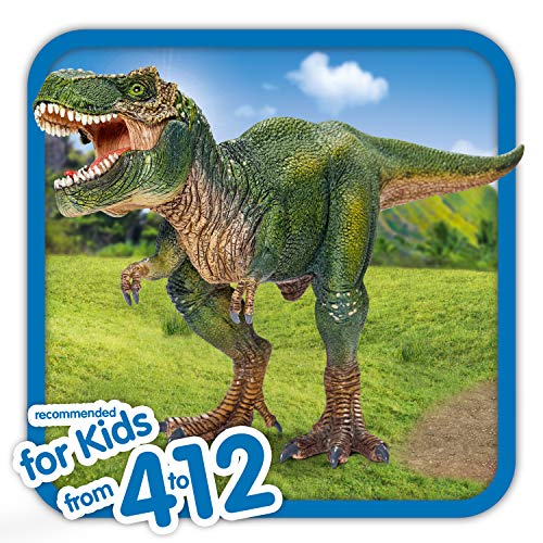 Schleich- Figura dinosaurio Tiranoraurio Rex, Mandíbula inferior articulada, Color Verde, 14 cm (Imaginarium)