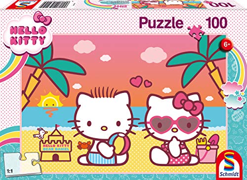 Schmidt Spiele 56409 Hello, diversión en el baño con Kitty, 100 Piezas, Puzzle Infantil, Multicolor